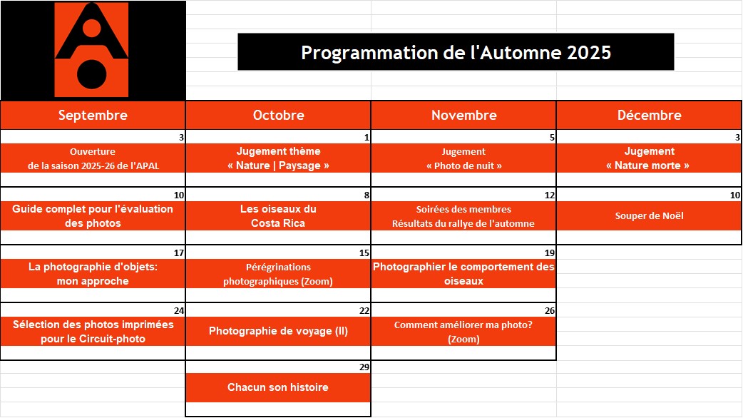 Programmation Autommne 2025